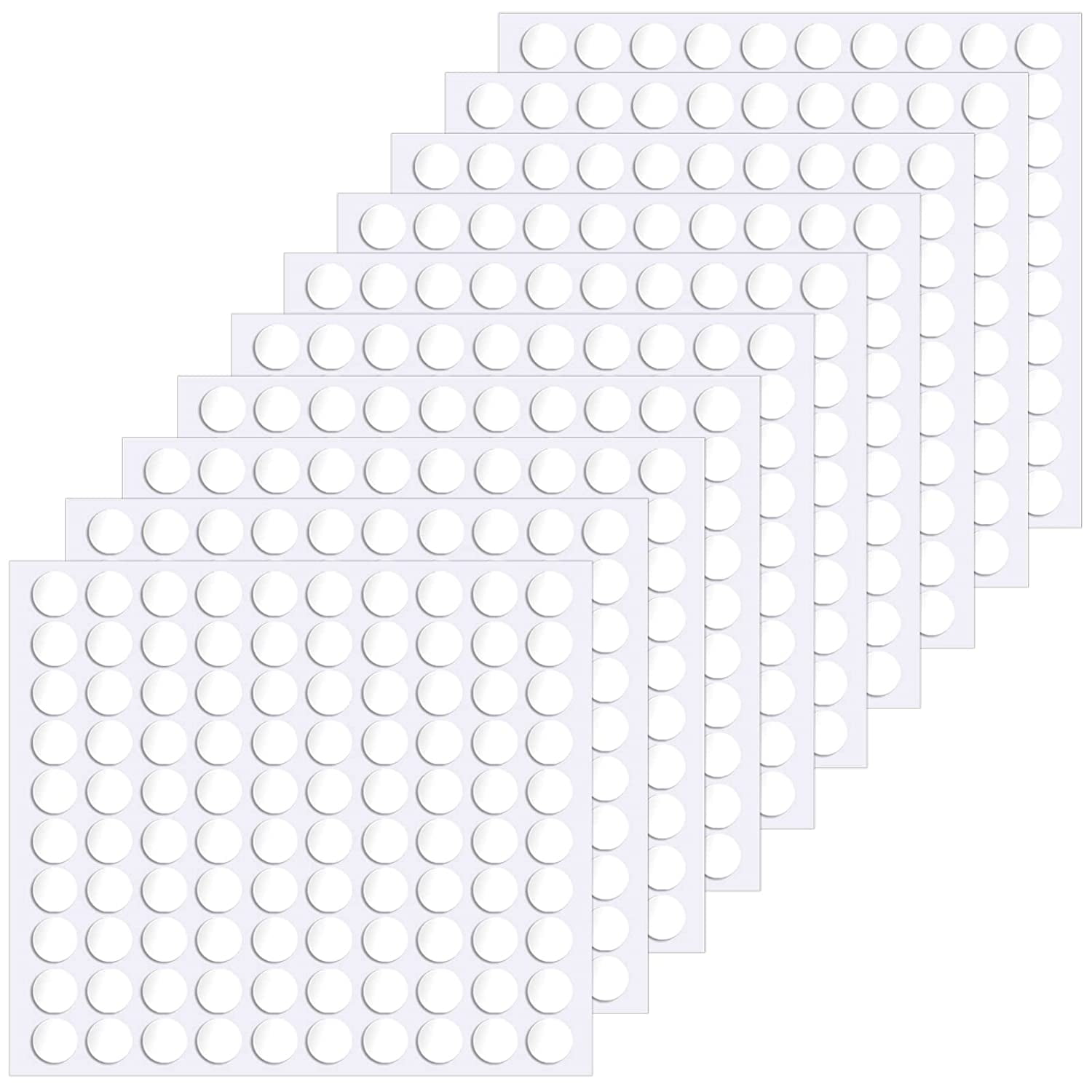 Sticky Dots, Sticky Tack Poster Putty 1000 10mm/0.39', Double Sided Removable Clear Mounting Round Reusable Tacky Transparent Adhesive Putty Sticker Glue for Wall Hanging Pictures, Art Craft