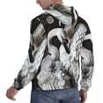 thumbnail image 6 of Lsque Elegant Swans Black Background Pattern Casual Men's Hoodie,Hooded Sweatshirt with Kangaroo Pocket,Pullover Hoodie-X-Large, 6 of 7