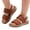 Brown, variant on Ruyang Open Toe Flat Sandals for Girls Chunky Adjustable Straps Non-Slip Sandal Summer Beach Vacation Casual Shoes