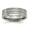 thumbnail image 1 of Solid Titanium Grooved 6mm Wedding Brushed Matte Finish Band Ring Size 12.5, 1 of 7