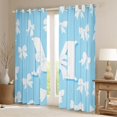 thumbnail image 2 of Homewish Initial M Letter Blackout Curtains Set of 2 (52x84 Each) for Kids, White Blue Bowknot Window Curtains, Cartoon Kawaii Monogrammed Curtains and Drapes, Window Curtains Room Decor, 2 of 6