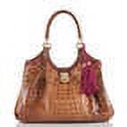 Brahmin Elisa Toasted Almond Hayes Brown/Pecan/Burgundy/Pink Satchel