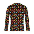 thumbnail image 4 of BEFOKA Mens T-Shirts Long Sleeve Crew Neck Sweatshirt For Mens Love Heart Printed Valentine'S Day Golf Pullovers Mens Going Out Tops Work Blouses Graphic Tops & T-Shirts Vacation Tees Tops, 4 of 5