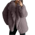 thumbnail image 2 of AOOCHASLIY 2023 Women Winter Coat Women's Fashion Solid Long Sleeve Warm Coat Faux Tops, 2 of 5