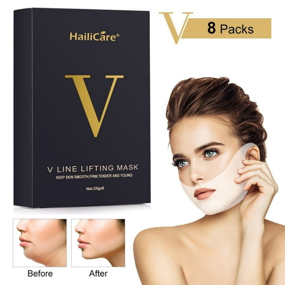Chin Lifting Mask, Chin Lifter for Double Chin, V Line Lifting Mask, Face Lifting Mask, Firming Tightening Facial Mask, Chin Up V Line Lifting Patch for Double Chin Reduce, Face Neck Slimmer, 8pcs