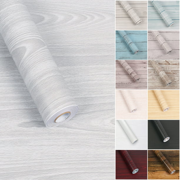 Yipa Wood Plank Wall Paper Peel & Stick Wallpaper Self Adhesive  Roll  Contact Paper Removable Interior Film Panel Wallpaper 