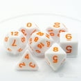 thumbnail image 1 of Poly RPG Ensemble de 7 dés : Blanc avec Orange Pastel, 1 of 1