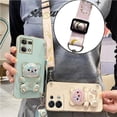 thumbnail image 5 of Quicksand Bear Holder Lanyard Phone Case For Oppo Reno9 Reno 7 8 9 Pro Plus 8T 4G 5G 5F 2 2Z 2F 3 5Lite 6Z 7SE Strap Stand Cover, 5 of 5
