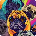 thumbnail image 6 of Orinice Pugs Circle Colors Round Table Cover Stain Resistant Washable Indoor Outdoor Kitchen Dining Wedding Parties Waterproof 100% Polyester Fiber 38-42, 6 of 8