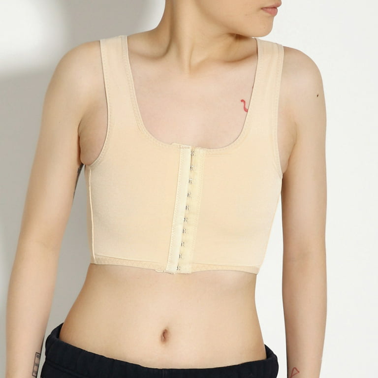 Wozhidaoke Bras for Women Breathable Chest Binder Short Corset Vest Elastic  Sport Bra Sleeveless Tops Tank Underwear Women