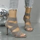 thumbnail image 5 of Amzcrzy Zapatos de mujer,Zapatos de mujer,Zapatillas de mujer, Venta al por mayor de sandalias de tacón alto estilo europeo de gran tamaño para mujer, tacones finos, tiras elásticas, cremallera trase, 5 of 6