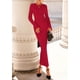 thumbnail image 2 of Vestido PRETTYGARDEN 2025 Otoño Rojo de Manga Larga Ajustado L, 2 of 7