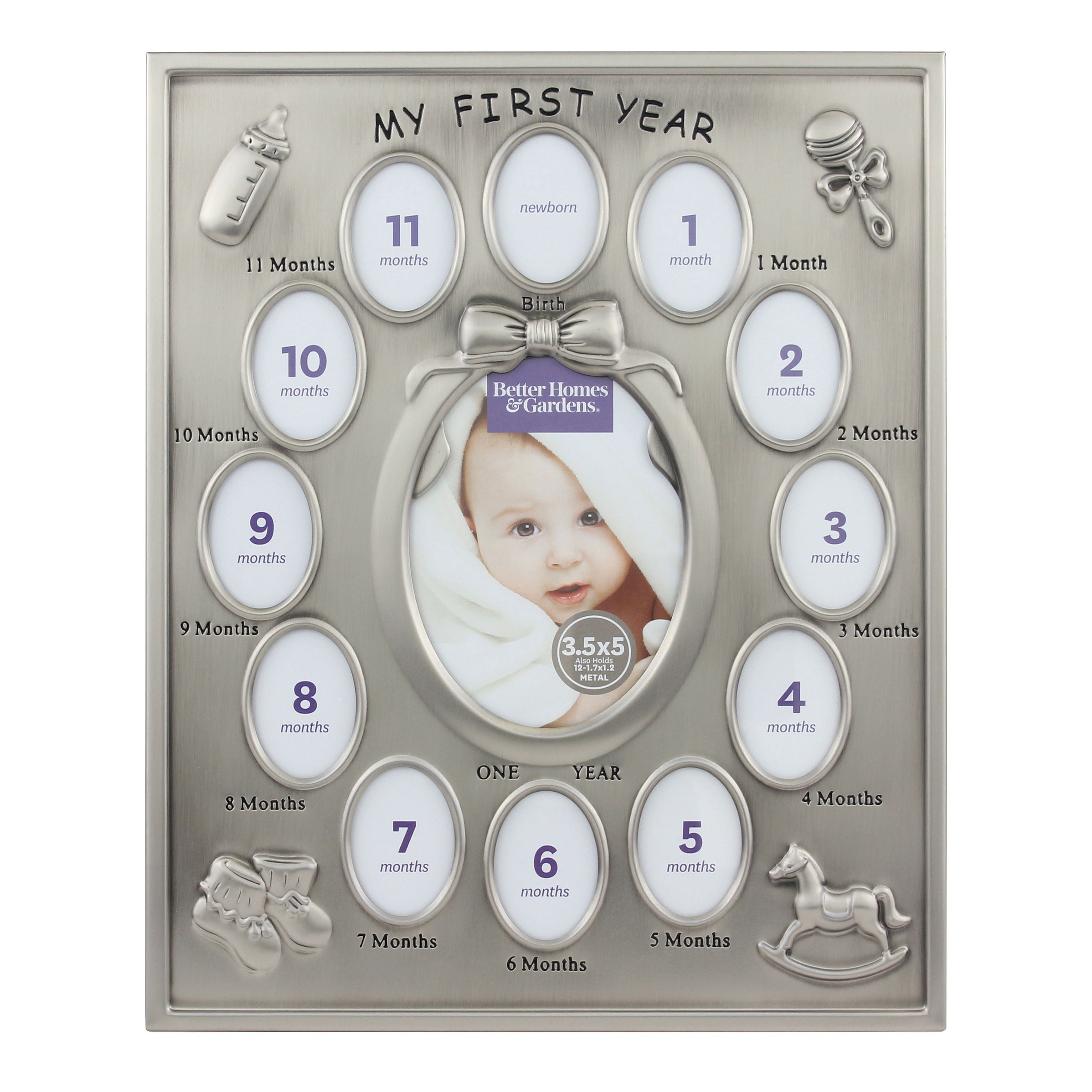 Baby Frame with 3-D Train Brushed Silver Metal 2" X 3" by GWI Frames 