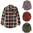 thumbnail image 3 of Askfv Flannel Shirt for Men Casual Buffalo Plaid Long Sleeve Mens Single-Breasted Flannel Coat, 3 of 4