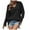 Black, variant on IROINNID Womens Sweater V-Neck Pullover Sweater Solid Color Comfy Mid-Length Long Sleeve Hollow Out Sweater Tops