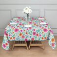 thumbnail image 3 of Pioneer Flower Floral Print Pattern Square Tablecloth, Waterproof Wipeable Spillproof Washable Table Cover for Home Kitchen Party and Daily Decor 60"x60", 3 of 6