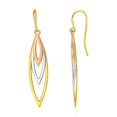 thumbnail image 1 of Tri-Tone Graduated Open Marquise Earrings 10k Yellow Rose Gold, 1 of 2
