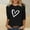 Black, variant on asdoklhq Heart Print Valentine's Day Tees Valentine's Day Women's 2025 Spring/Summer Fashion Clothing 3/4 Sleeve T-shirt Round Neck Top/Shirt White S