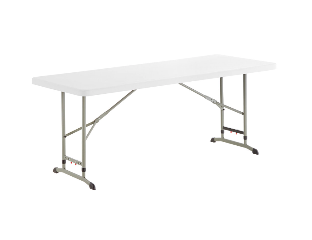 30" x 72" HeavyDuty 29"39" Adjustable Height, Plastic Folding Table