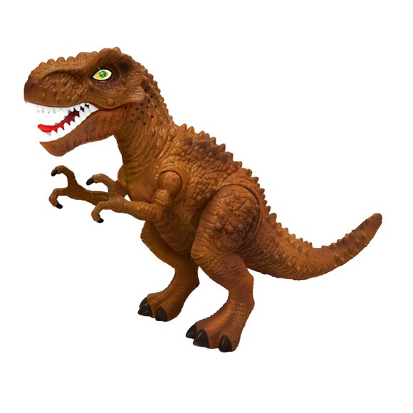 Brown Walking Dinosaur Toy With Realistic Sounds And Led Lights Simulation Roaring Rc Dinosaur For Kids Ages 3-14 9.1X3.5X5.7 Inches Requires 2 Aa Batteries