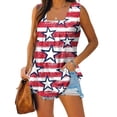 thumbnail image 2 of Black and Friday Deals under 10.00 LYXSSBYX Womens Tank Tops Plus Size Clearance Women's Fashion Prinded Square Neck Comfortable Loose T-Shirt Sleeveless Blouse Casual Tops, 2 of 5