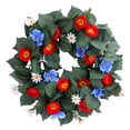 thumbnail image 2 of TOPRenddon Independence Day Wreath Door Hanging Basket, Patriotic Red White Blue Flower Vine Decoration for Front Porch, 4th of July Memorial Day Outdoor Indoor Wall Home Festive Decor, 2 of 9