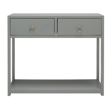 SAFAVIEH Sadie Amish Gray Iron Console Table with Drawer (12 in. W x 38 in. D x 32 in. H)
