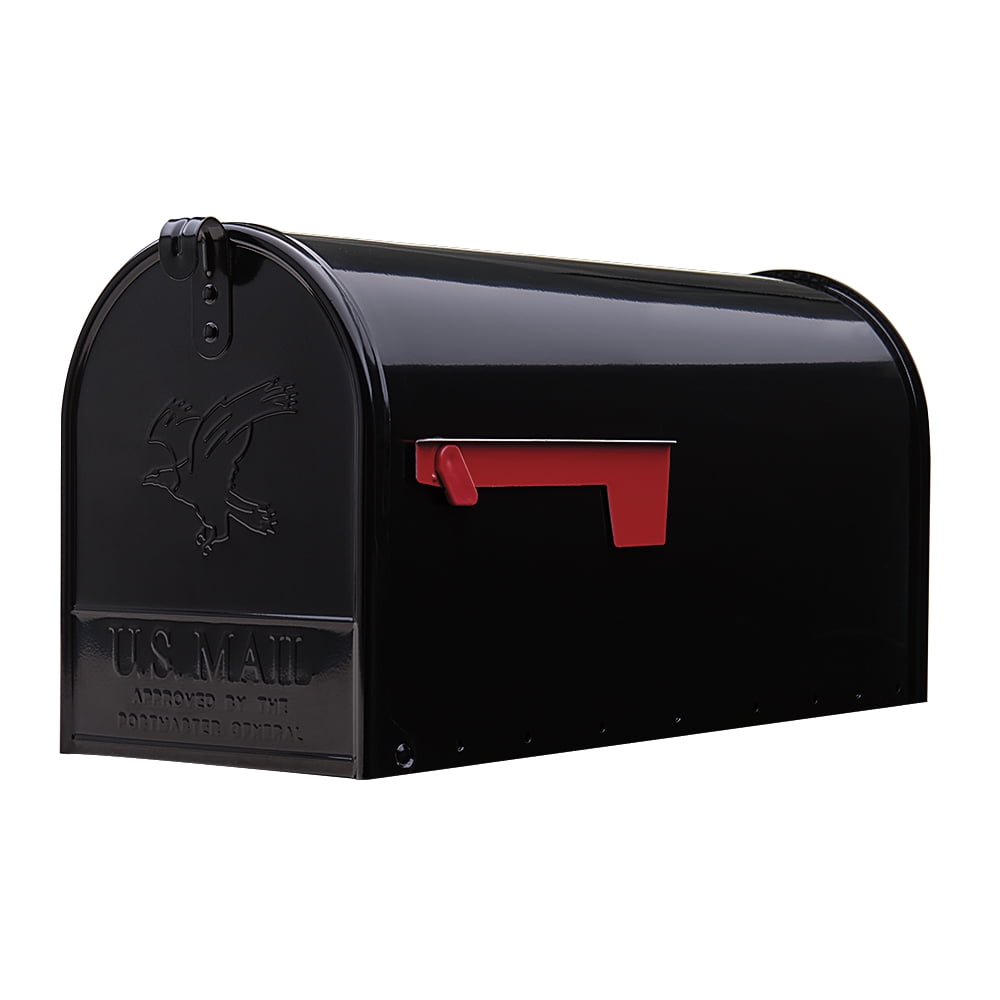 Gibraltar Mailboxes Elite Large, Steel, Post Mount Mailbox, Black