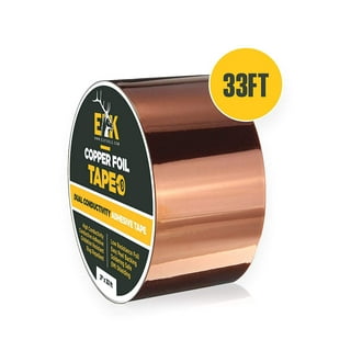Uxcell Double Side Conductive Tape Copper Foil Tape 0.31 inch x 65.6ft for EMI Shielding 2 Pcs, Bronze