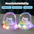 thumbnail image 4 of Cat Doll Sound Effect Lovely Luminescent Fine Workmanship Eye-catching Gift Cloth Animal Model Cat Flower Basket for Home Decoration, 4 of 8