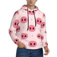 thumbnail image 2 of Naloa Pig Noses Men's Casual Hooded Collar Drawstring Hoodies Pullover Sweatshirts Casual Long Sleeve Shirts-4X-Large, 2 of 7