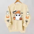 thumbnail image 6 of XSMGTUI Halloween Women's Sweatshirt Fall Ghost Fall Pumpkin Long Sleeve Casual Witch Bat Oversized Pullover Soft Comfortable Shirts Cute Vintage Graphic Top, 6 of 8