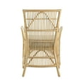thumbnail image 4 of 23 Inch Rattan Dining Armchair, White Fabric Padded Seat, Natural Brown- Saltoro Sherpi, 4 of 5