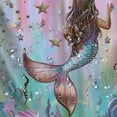 thumbnail image 5 of Orinice Pink Mermaid Shower Curtain Watercolor Mermaid Tail Shower Curtain for Girls Kids Bathroom Under The Sea Ocean Theme Shower Curtain Set with  60x72, 5 of 7