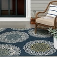 thumbnail image 2 of Loomaknoti Havani Anshayo 6' x 9' Blue Medallion Indoor/Outdoor Area Rug, 2 of 5