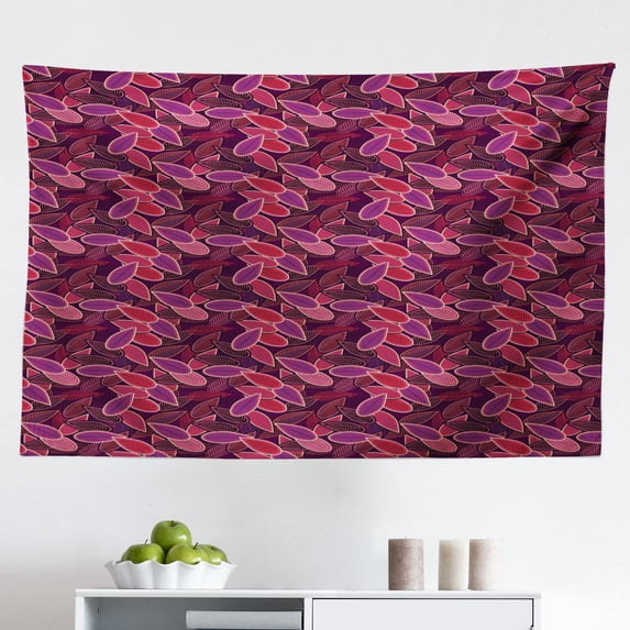 Floral Tapestry, Scroll Style Ornament with Curly Leaves and Classic Baroque Influences, Fabric Wall Hanging Decor for Bedroom Living Room Dorm, 2 Sizes, Pale Mauve and Lavender, by Ambesonne