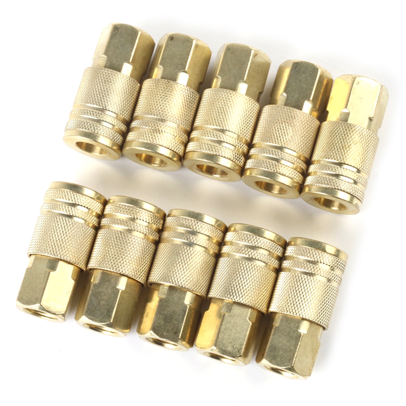 1/4inch Brass Female Air Hose Fittings Air Compressor Connectors Pack of 12 for Secure Connection in Industrial Setting