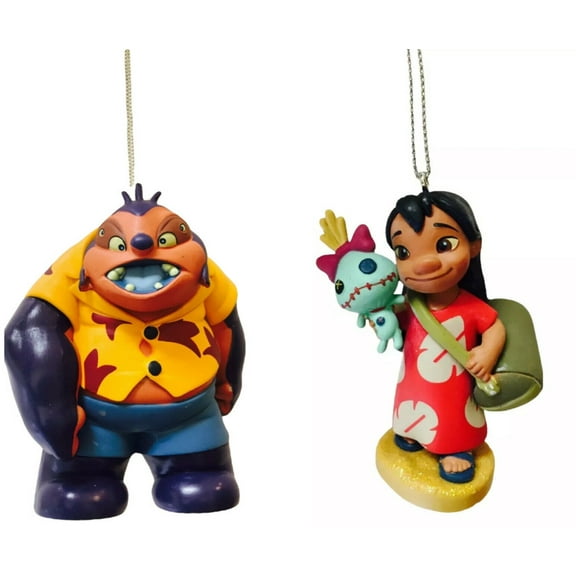 LILO Girl & Dr Jumba Jookiba Evil Ornament Set Pvc Figure Lilo & Stitch Figurine