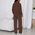 thumbnail image 4 of cfhntfmh Womens Fall Two Piece Sets Casual Outfits Quarter Zip Lapel Sweatshirts Wide Leg Pants Sweatsuits Tracksuit, 4 of 6