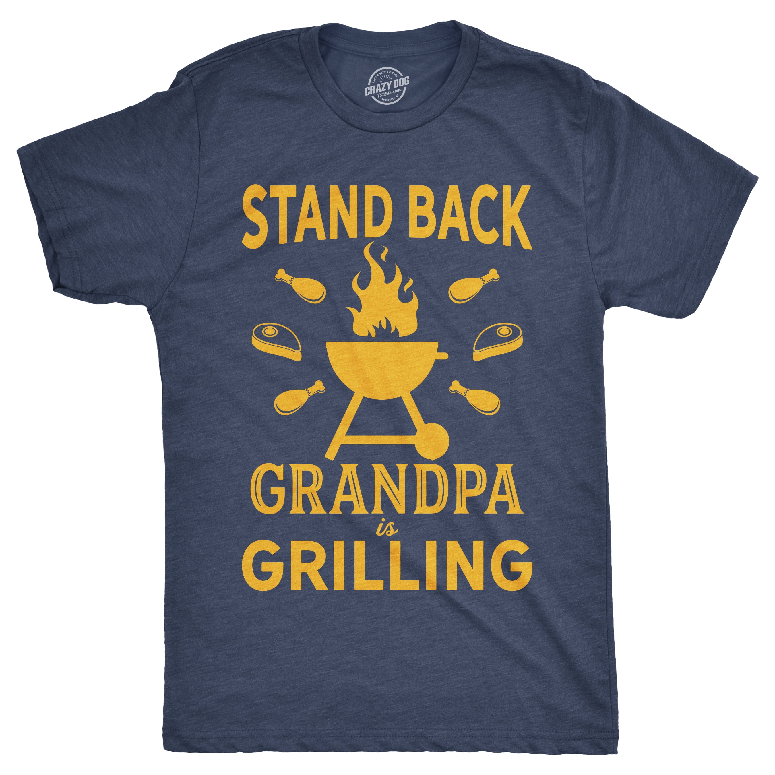 Download Mens Stand Back Grandpa Is Grilling T Shirt Funny Fathers Day Bbq Tee For Guys Graphic Tees