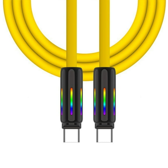 Silicone USB C to USB C Cable 100W 240W Fast Charging & Data Transfer 480Mbps for Smartphones Tablets Laptops