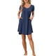 thumbnail image 2 of INSPIRAR CHIC Pijamas de Mujer Primavera Verano con Mangas Cortas y Bolsillos XS Azul, 2 of 6