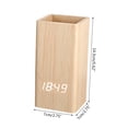 thumbnail image 5 of Voice Control Digital Wooden Pen Holder Alarm Clock Desktop LED Pencil Organizer, 5 of 16