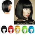 thumbnail image 5 of Multiple Color Full Wig Short Fashion Bob Wig Synthetic Hair Short Straight Hair RED, 5 of 8