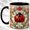 Black, variant on Ladybug Floral Coffee Mug, Garden Insect Mug, Ceramic 11 oz