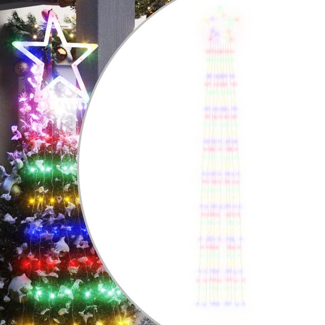 Lámpara para árbol de Navidad VidaXL, 320 LED, 375 cm, 8 modos de iluminación