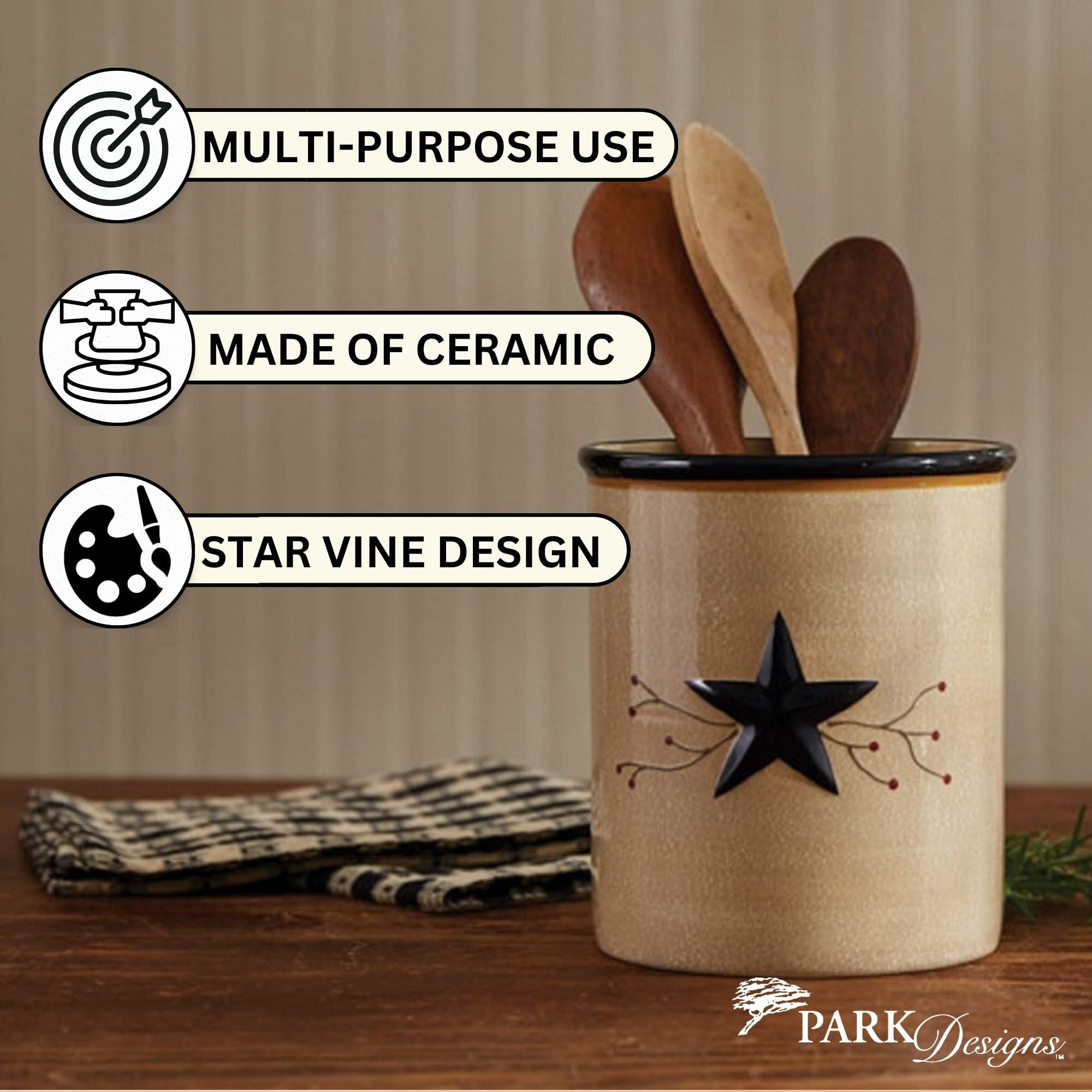 Park Designs Star Vine Utensil Crock