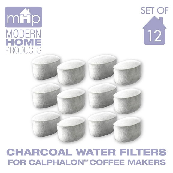 Charcoal Water Coffee Filter Cartridges, Replaces Calphalon Style Water Coffee Filters- Set of 12
