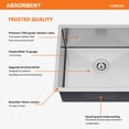 thumbnail image 3 of TORVA 16 Gauge Stainless Steel Undermount Kitchen Sink 30x18x10 inch Single Bowl Deep Bar Sink, 3 of 8
