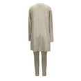 thumbnail image 5 of cfhntfmh Womens 3 Piece Pajama Sets Ribbed Knit Long Sleeve Cardigan with Tank Top Slim Leg Pants Outfits Loungewear Pjs Set, 5 of 6